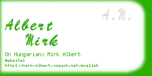 albert mirk business card